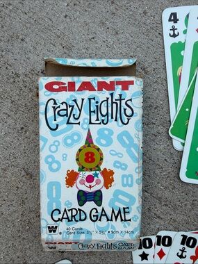 Giant Crazy Eights Card Game by Whitman - Complete Set